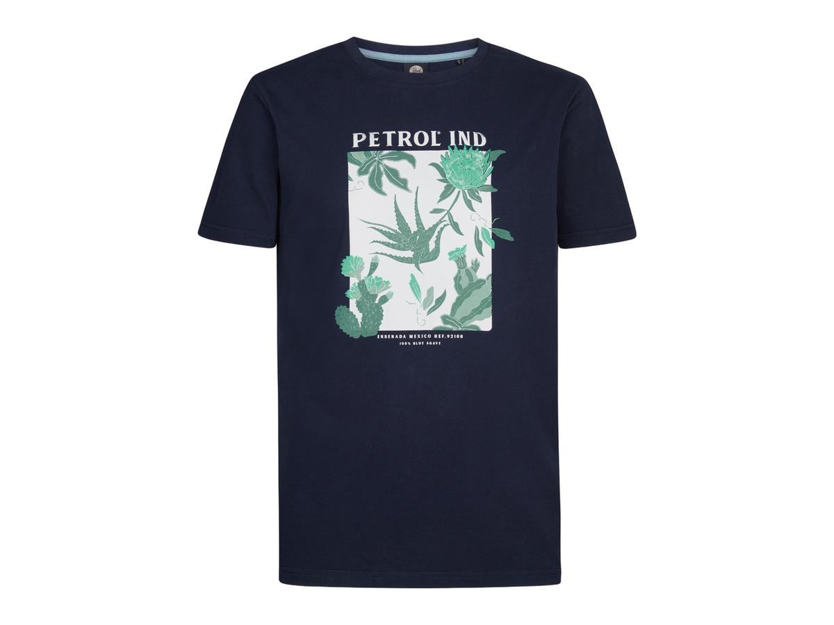 Petrol T-shirt M-1060-TSR258 - XL - Navy Blue - Klassiek heren T-shirt met print