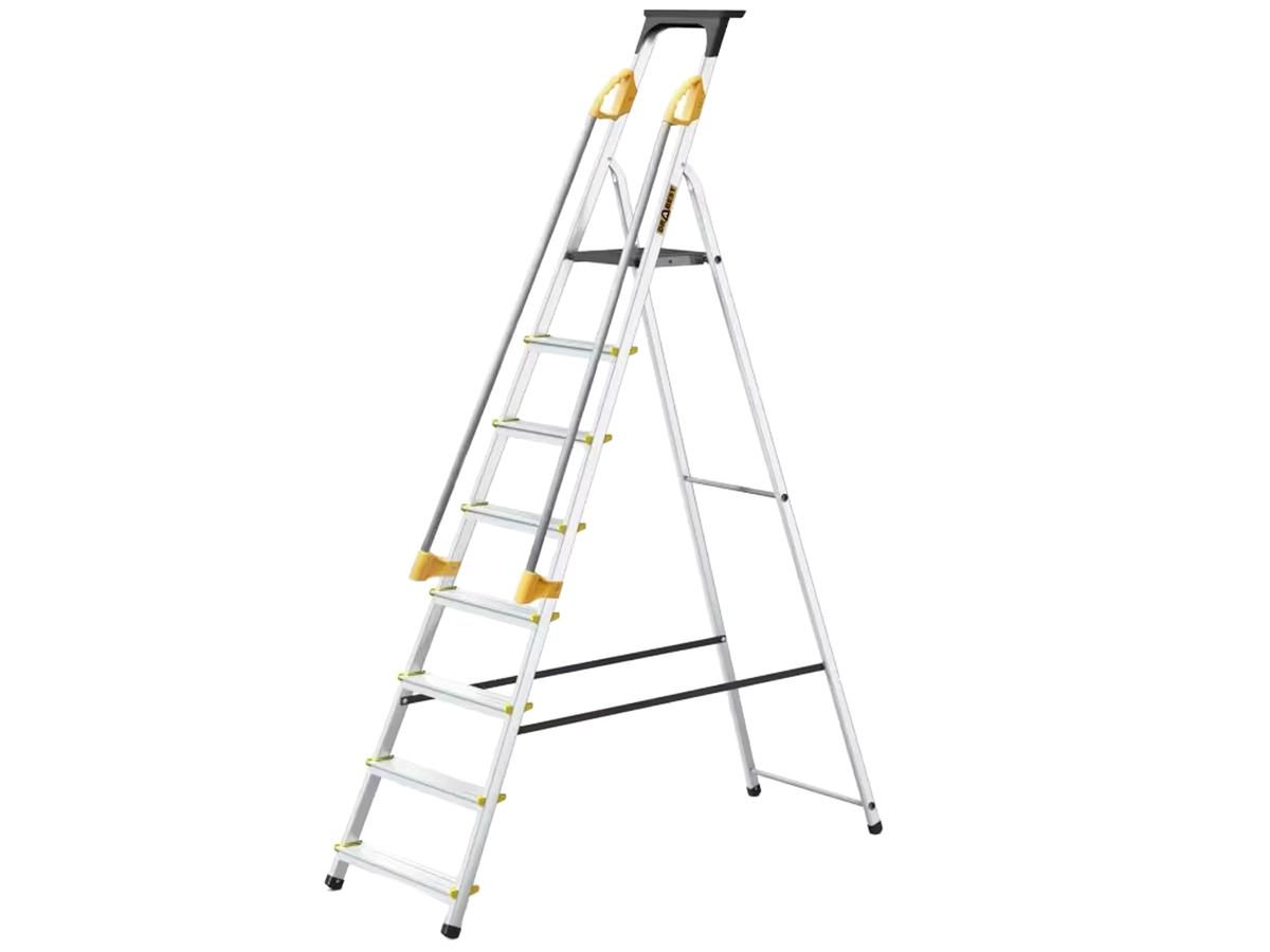 Drabest Tool Tray Ladder - Enkelzijdig - Aluminium - 8 Treden - Met Handrail