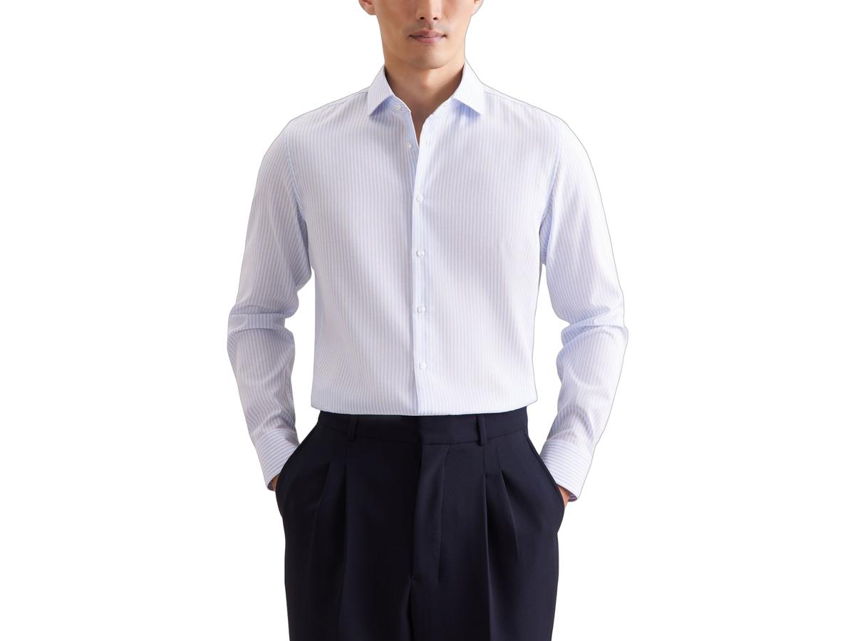Seidensticker Spread Kent Overhemd Slim Fit 42 Light Blue | Business Hemd 01.849939-12