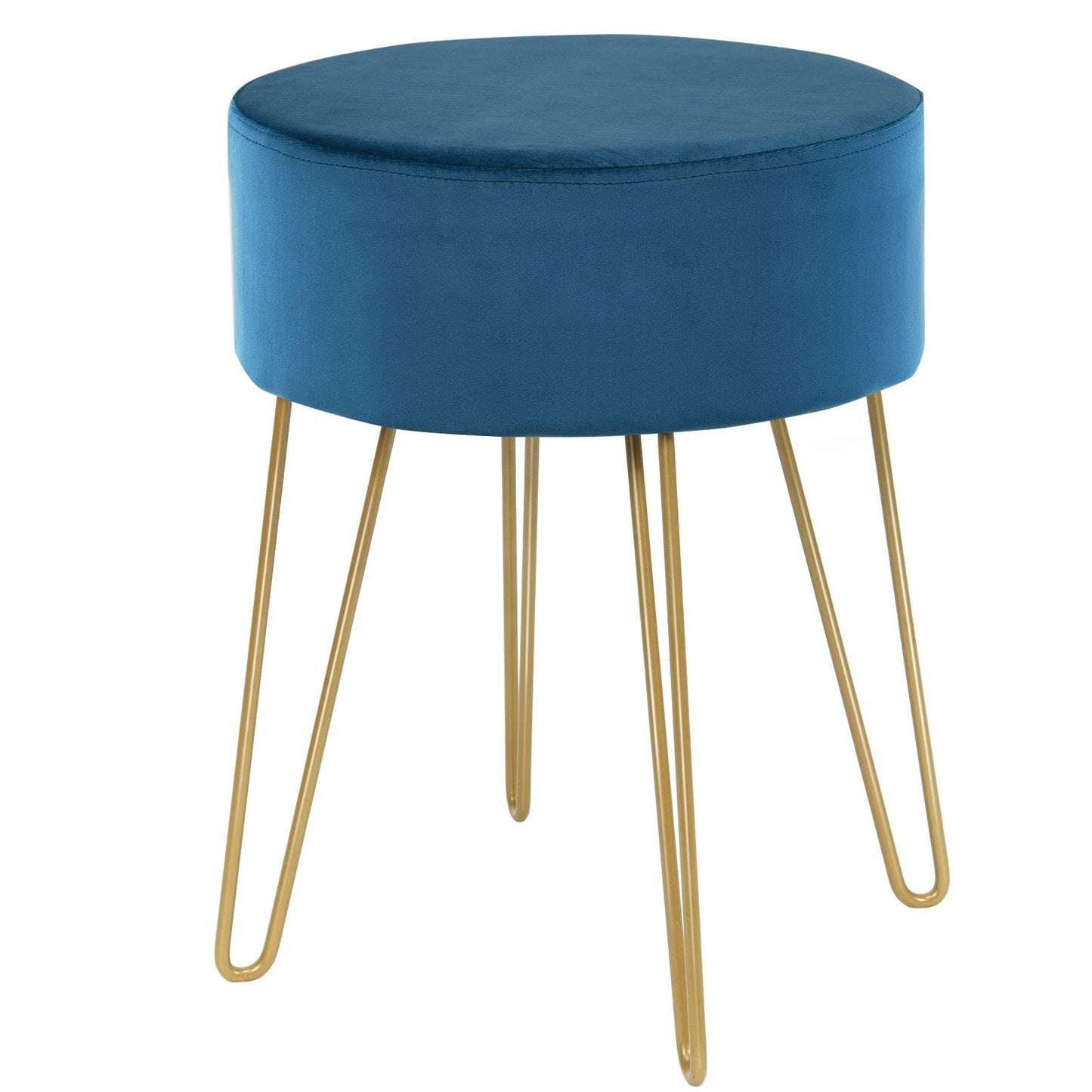 Coast Fluwelen Ronde Kruk - 39 x 39 x 46 cm - tot 100 kg Draagvermogen - Donkergroen Tint