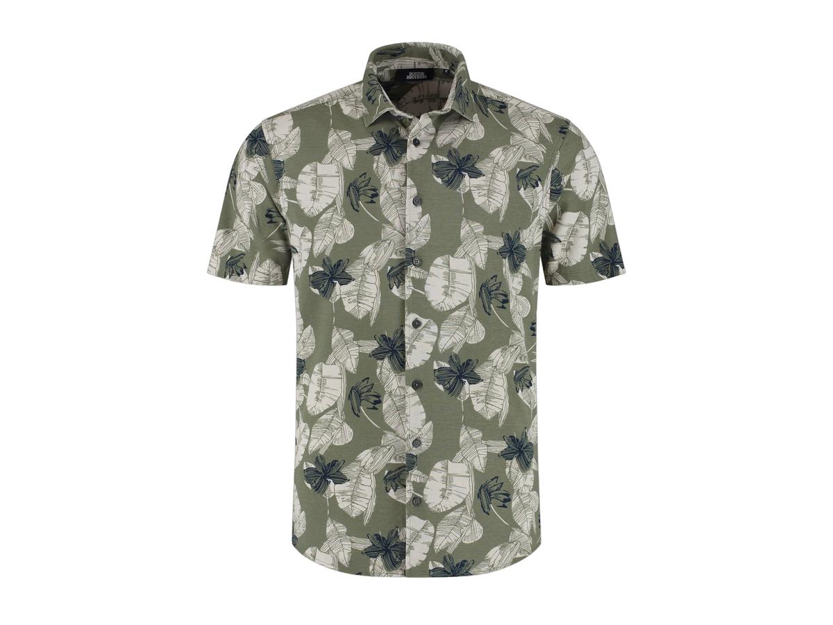 Boston Brothers AOP Pique Shirt Heren XL Khaki BBO36S308-3023-4108 SS