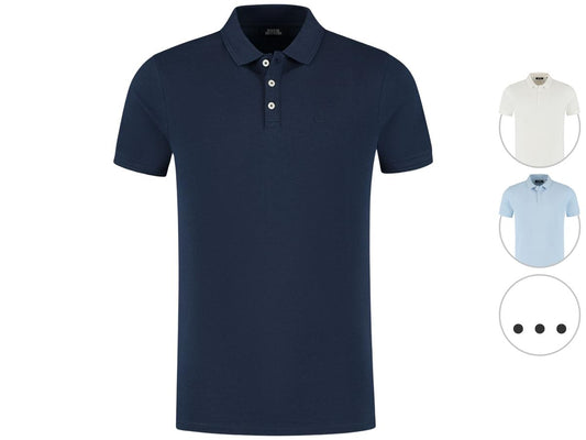 Boston Brothers Piqué Poloshirt - Navy - maat L