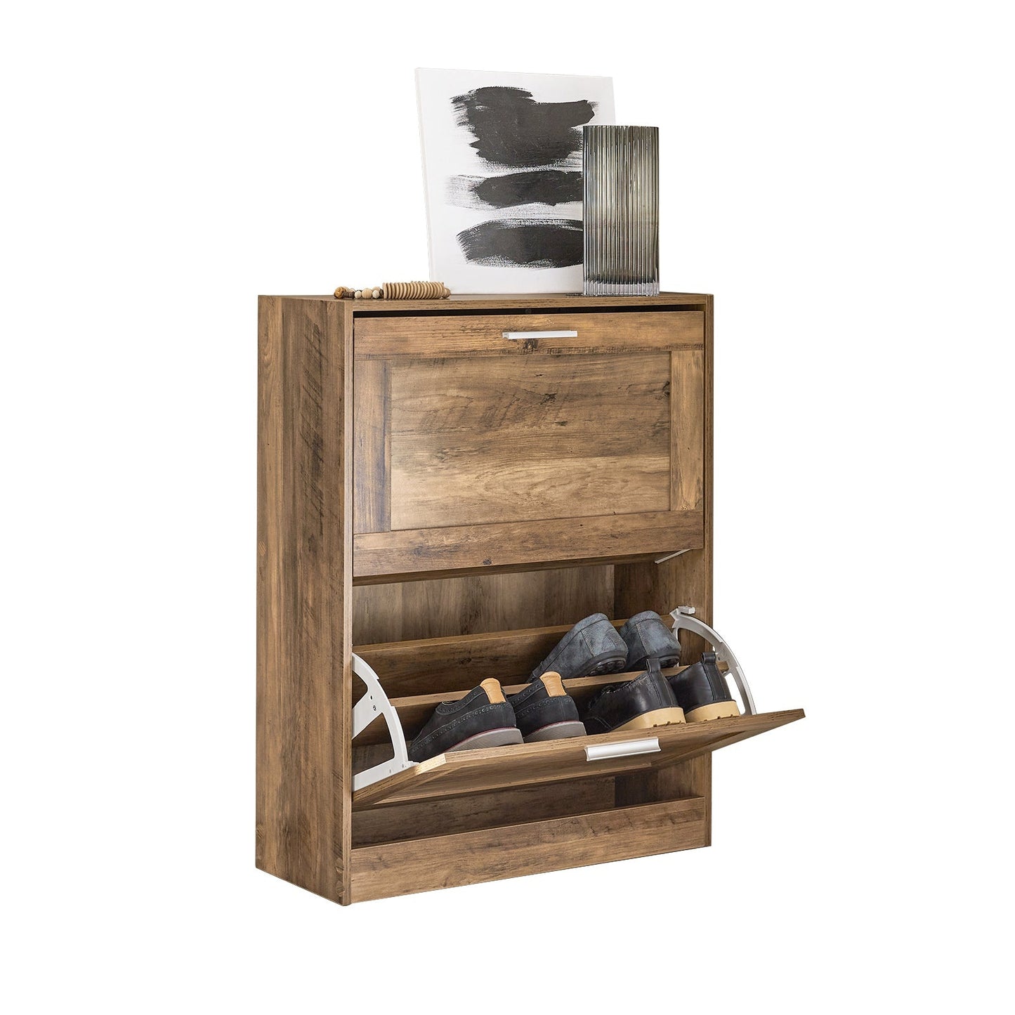 SoBuy Schoenenkast - Hout - 2 kleppen - 60x79x23cm