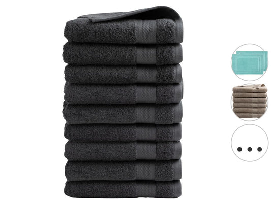 DoubleDry Handdoek Hotel Collectie - Zwart - maat 50x100 - 3 pack