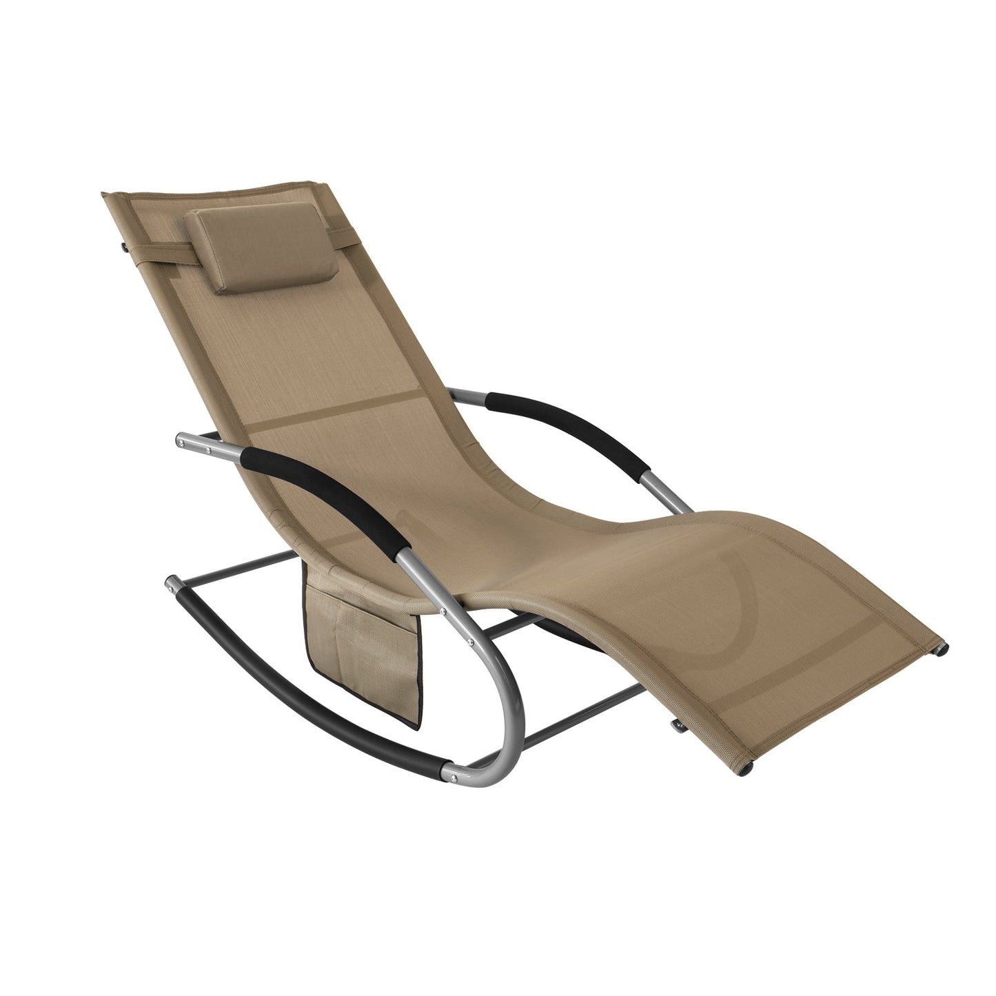 SoBuy Comfortabele Swingstoel - Bruin - Metalen Frame