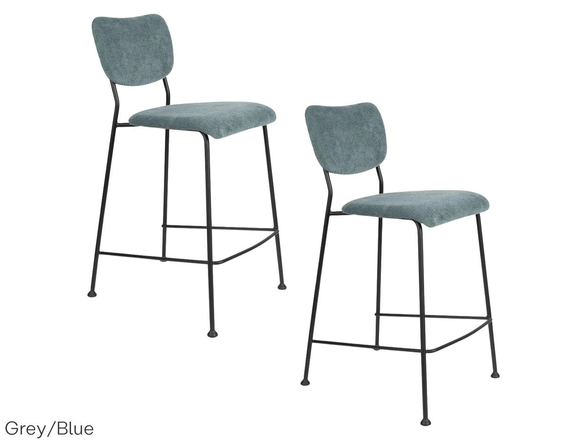 Zuiver Benson Barkruk - Duopack - Grey/Blue - 64,5 cm