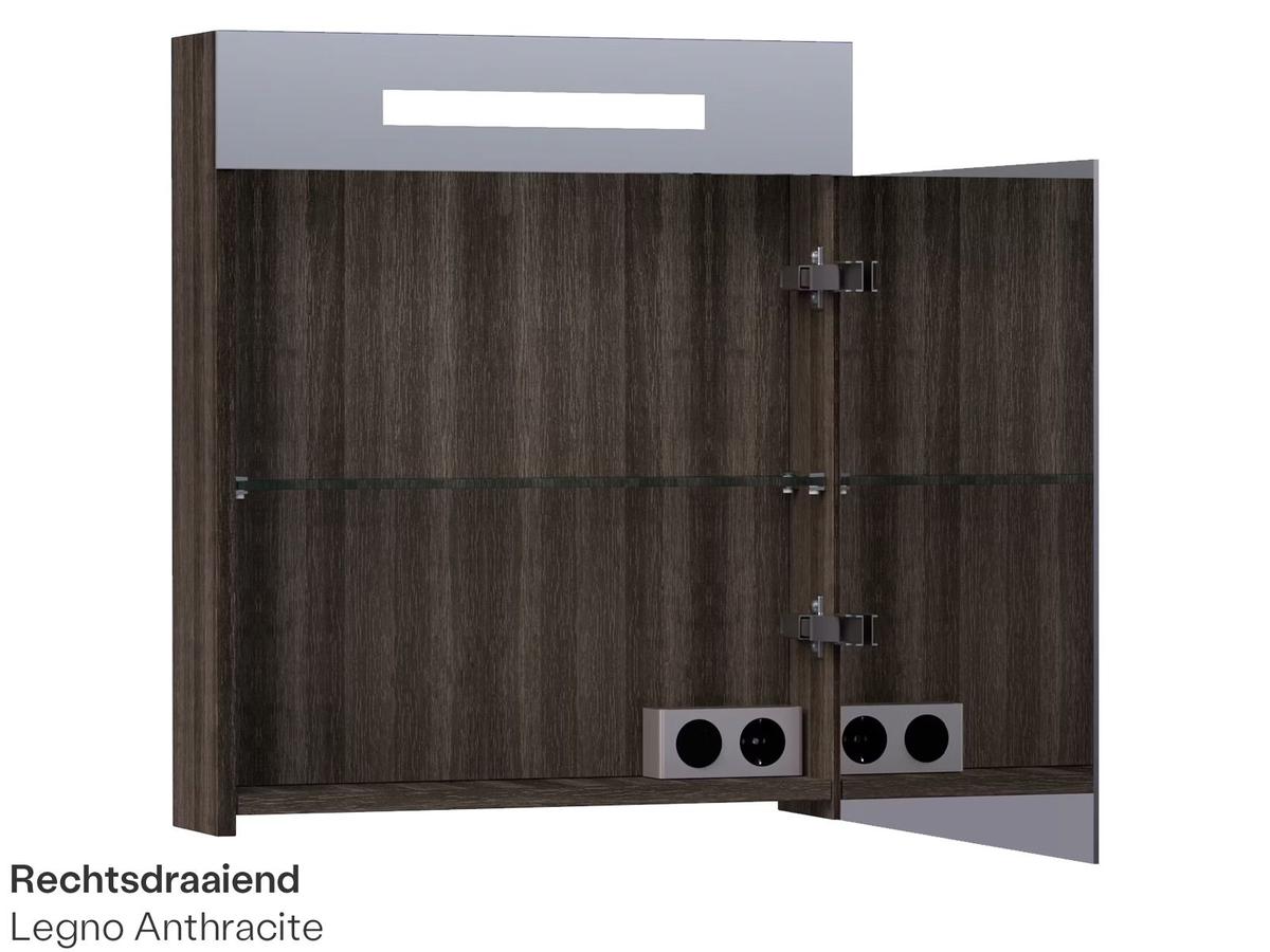 Brauer Double Face 60 Spiegelkast - 60 cm - Hoogglans Grijs - Rechtsdraaiend