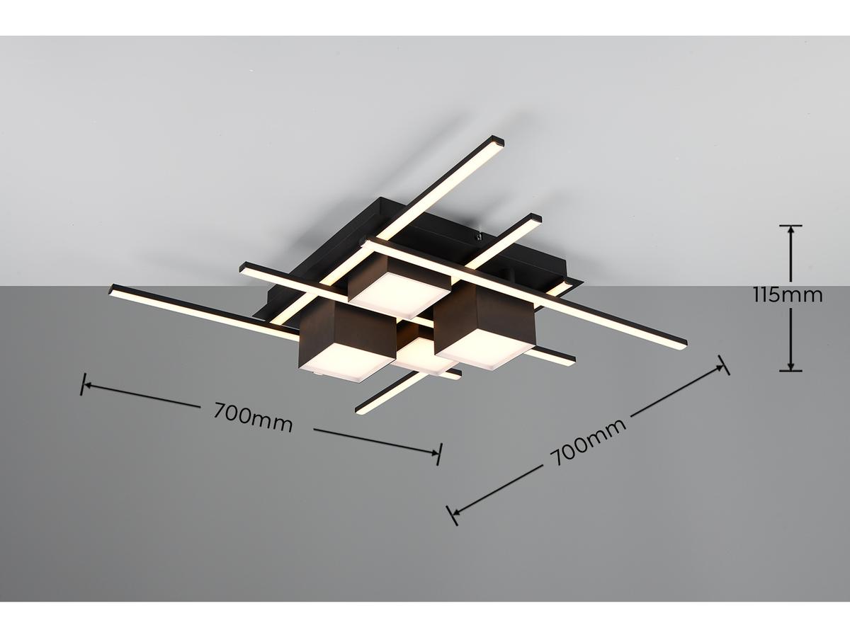 Trio Plafondlamp Roger - LED - geïntegreerde dimmer - Black 40 cm