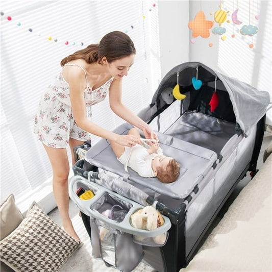 Coast Opvouwbaar Reisbedje voor Baby - Draagbaar - Grijs - 121 x 124 x 65 cm