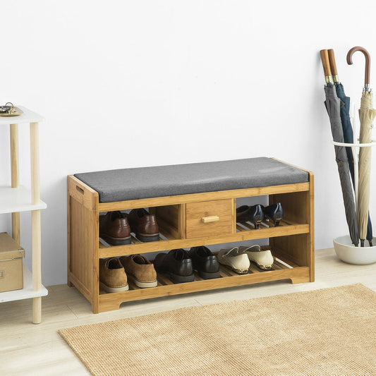 SoBuy Schoenenbank - Hout - 105x43x35cm