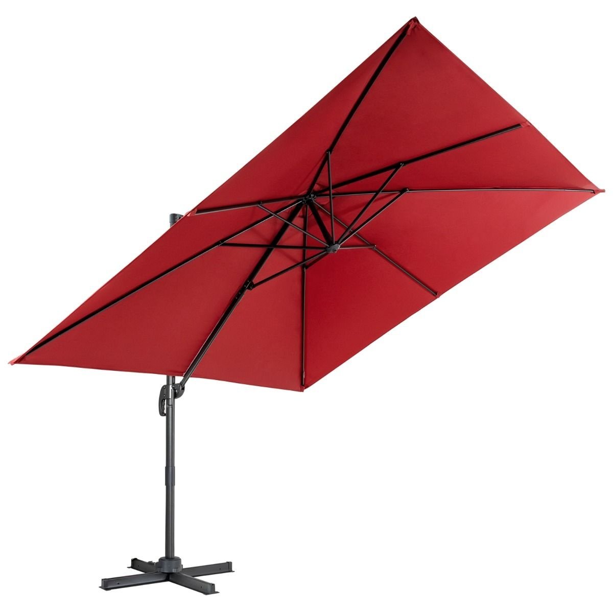 Coast Zweefparasol - Kantelbaar - 300 x 300 x 273 cm - Wijnrood
