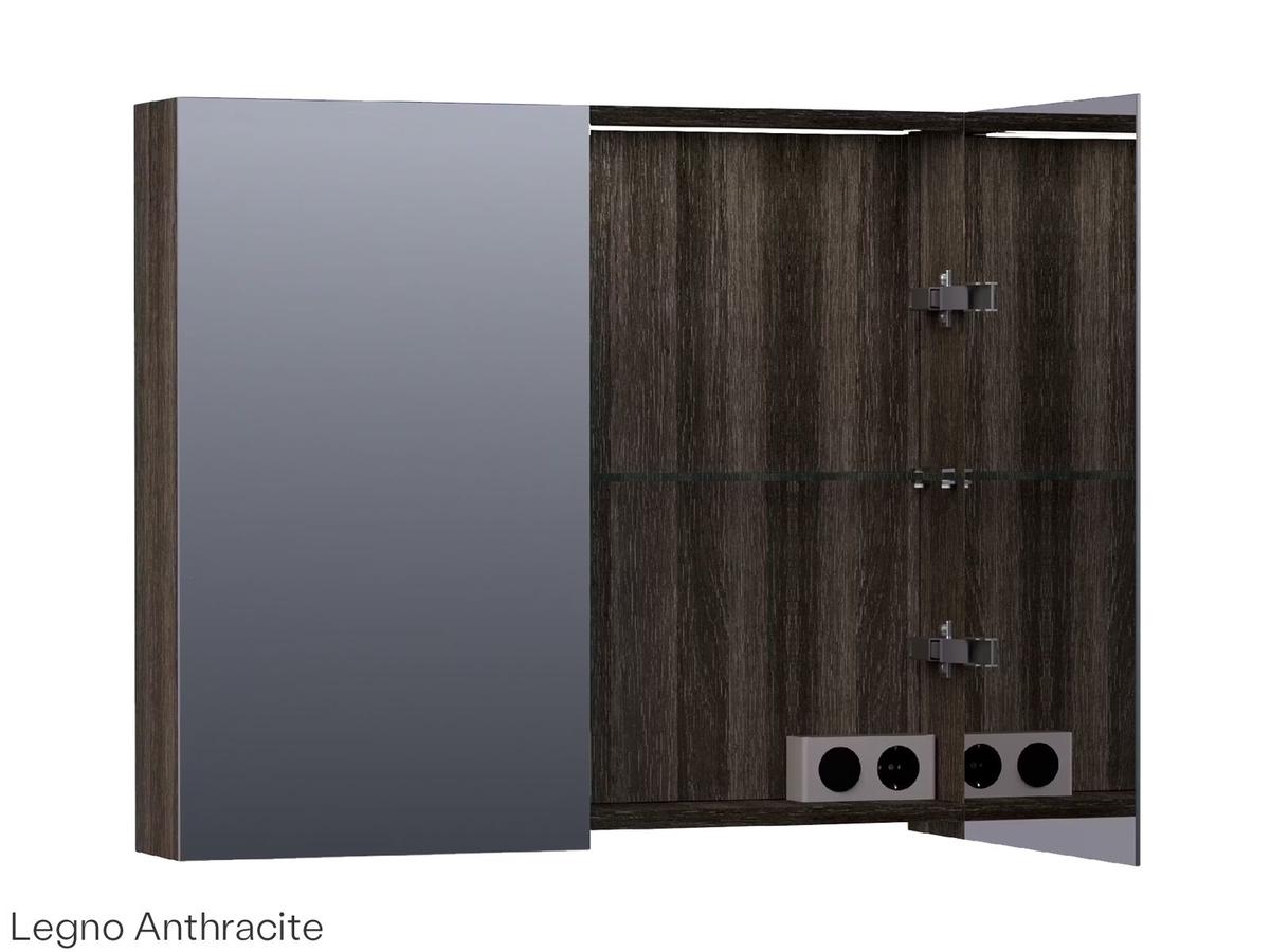 Brauer Dual 80 Spiegelkast - 80 cm - Legno Viola