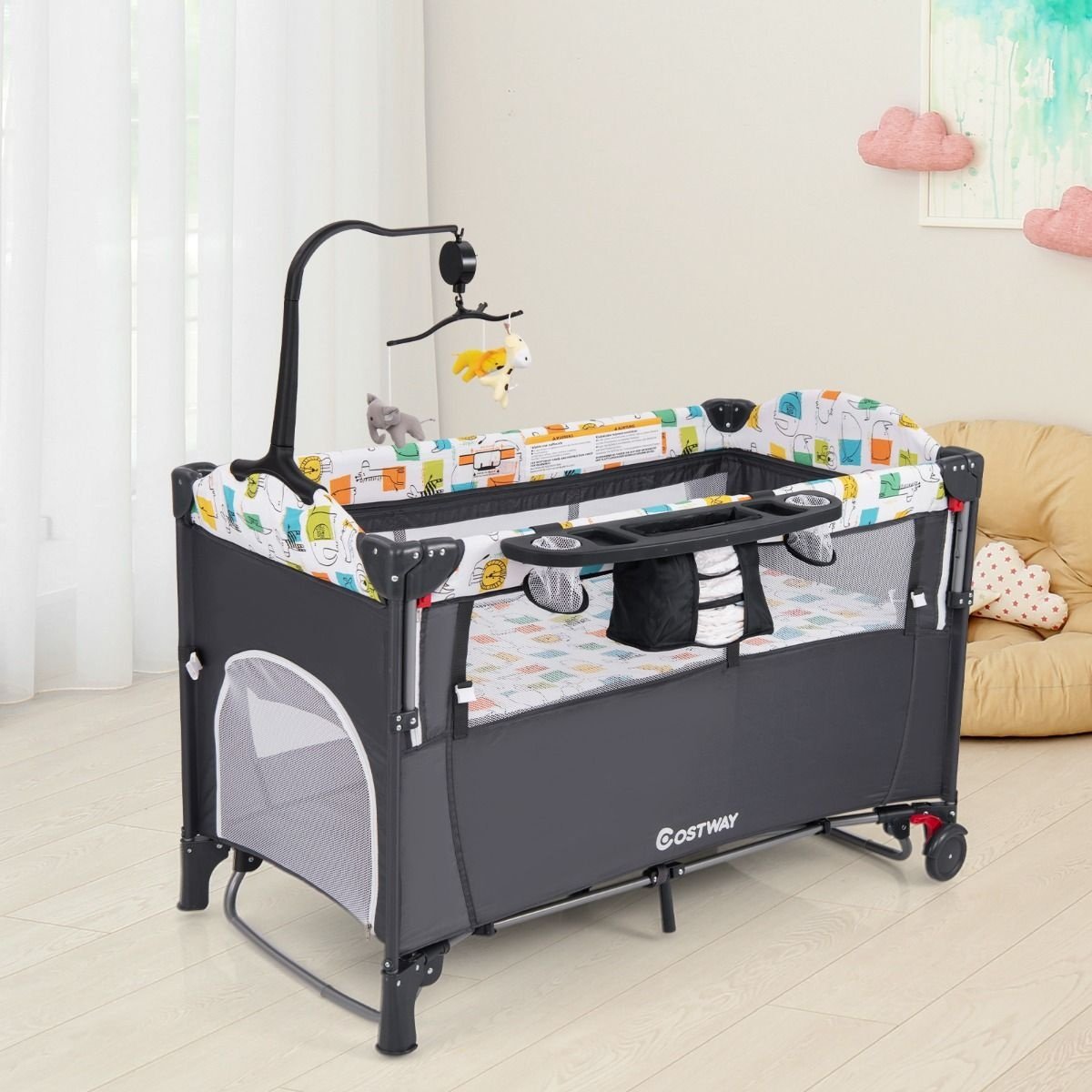 Coast Multifunctionele Baby Ledikant - 76 x 108,5 x 83 cm - Grijs