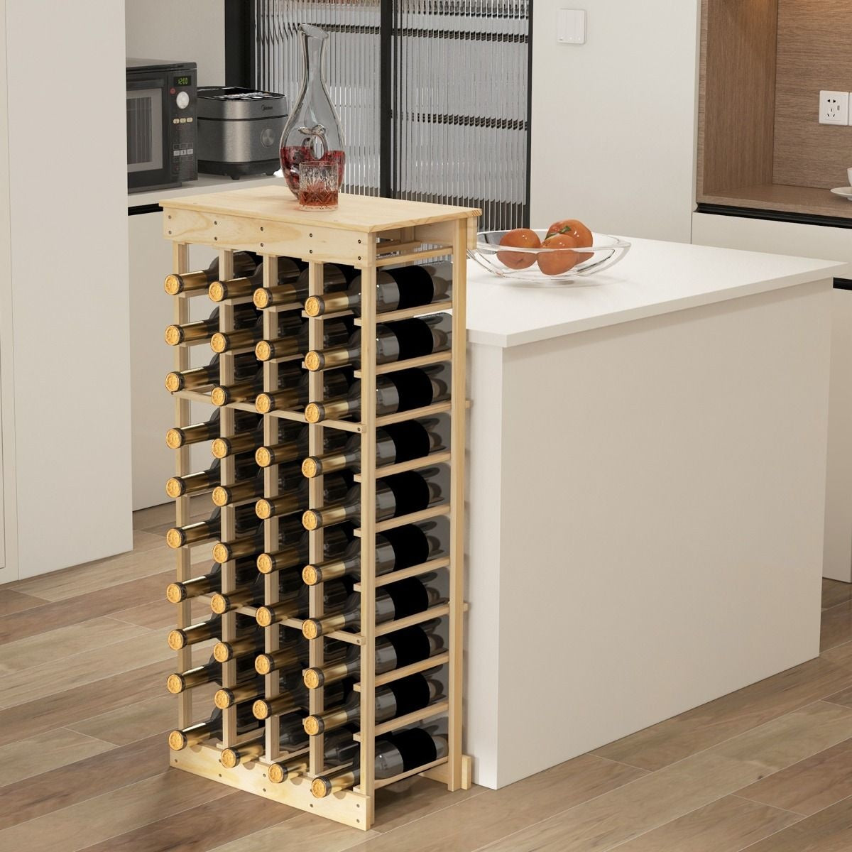 Coast Wijnrek voor 40 Flessen - 100 kg Draagvermogen - Massief Hout - 47 x 28 x 113 cm