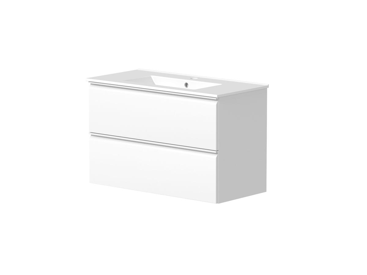 Kame Match Badmeubelset met Spiegel - Mat Wit - 80x81 cm