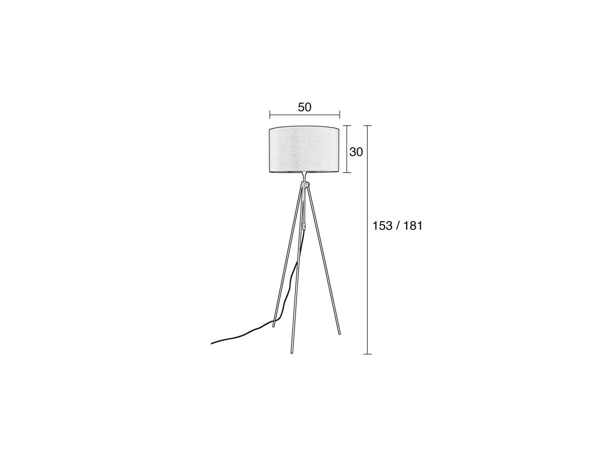 Zuiver Lesley Vloerlamp - Industrieel Design - Zwart - hoogte 145 cm