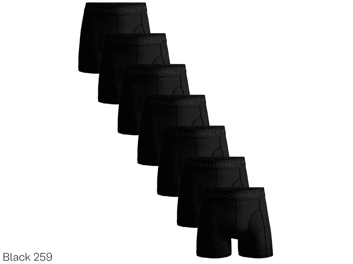 Muchachomalo Solid Boxershort Heren 7-Pack - Black - M