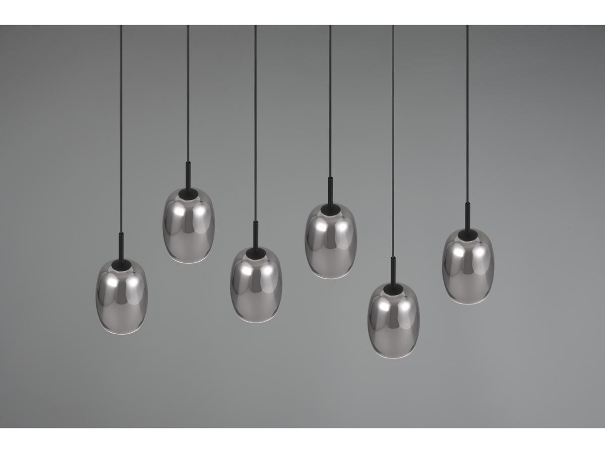 Trio Select Barret Hanglamp - 6x E14 Fitting - Zwart - 60 cm Diameter