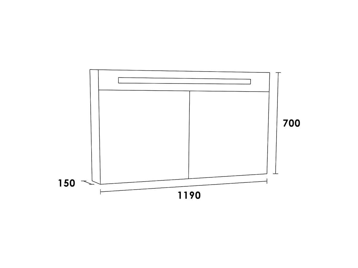 Brauer Double Face Spiegelkast 120 cm Legno Antracite