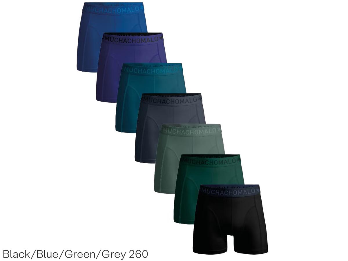 Muchachomalo Solid Boxershort Heren 7-Pack - Black - M
