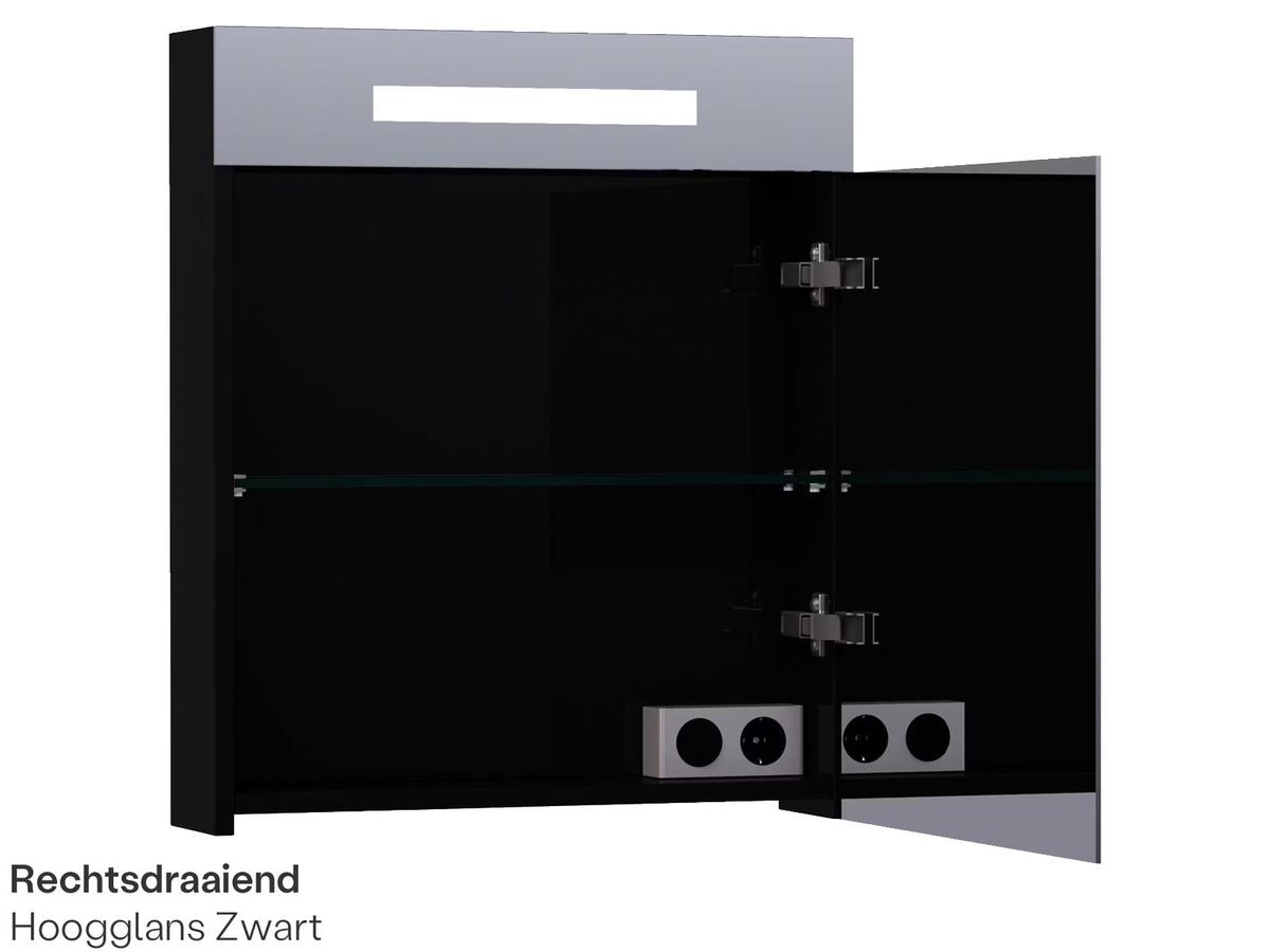 Brauer Double Face 60 Spiegelkast - 60 cm - Hoogglans Grijs - Rechtsdraaiend