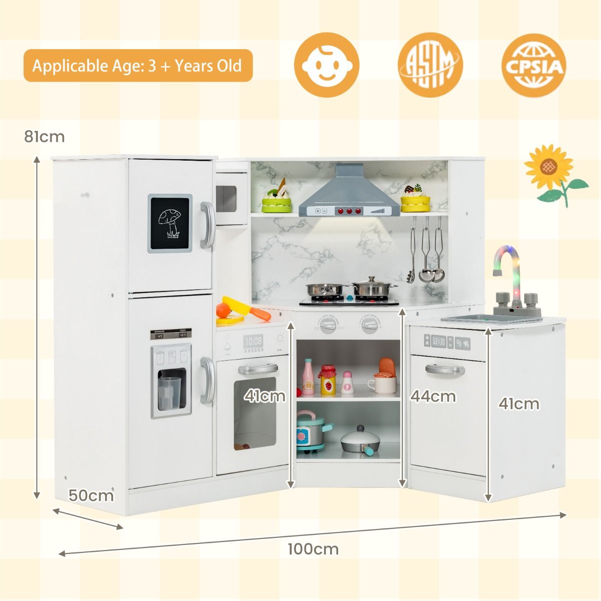 Coast Kinderkeuken - Met Licht & Geluid - Incl. Accessoires - Hout - Wit