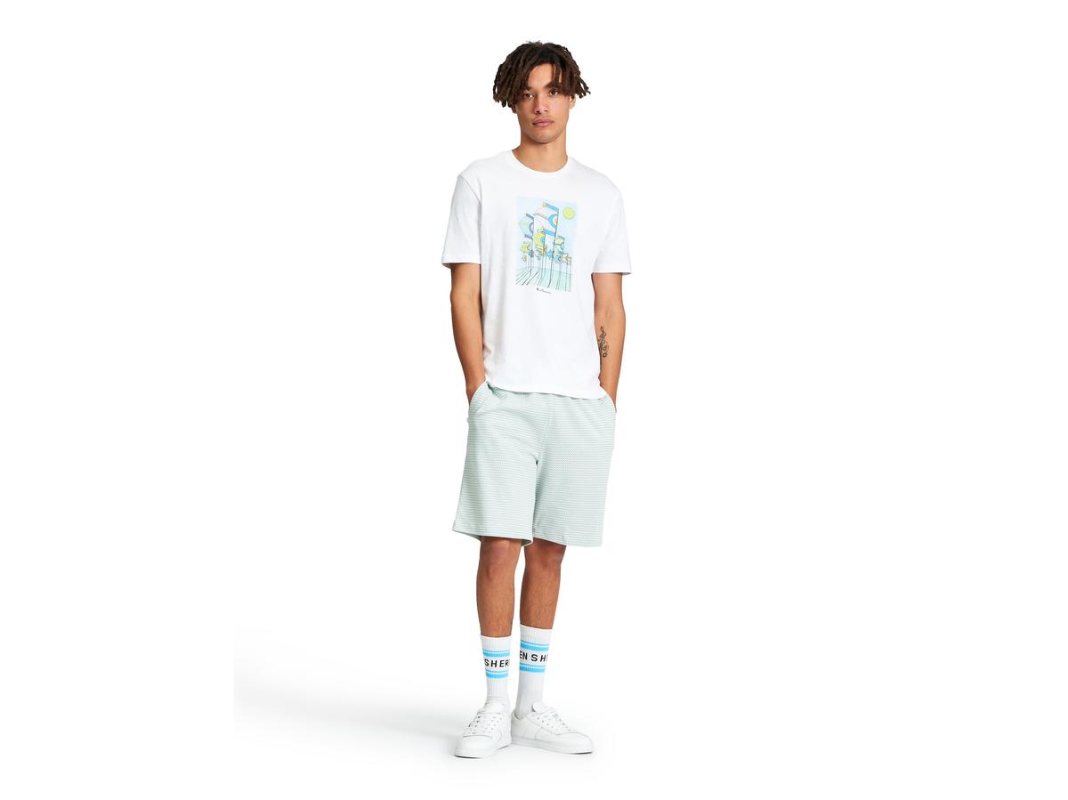 Ben Sherman Signature Shorts - Heren - Maat L - Mint - 600 Tri Colour Textured Short