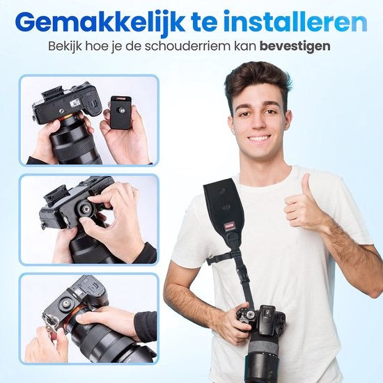 Garpex® Verstelbare Camera Strap - Schouderriem voor Digitale en Spiegelreflex Camera - Camera Schouderband - Comfortabel en Duurzaam
