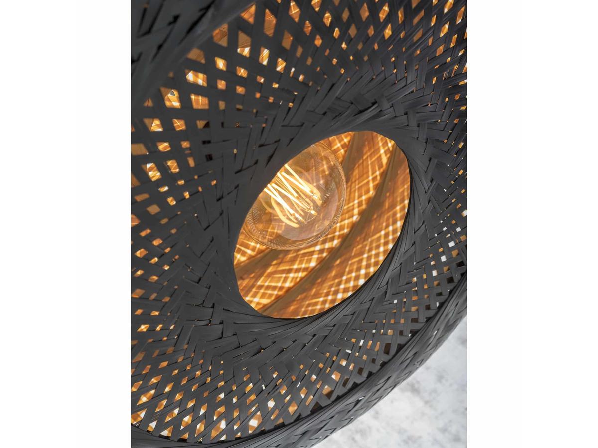 Good&Mojo Palawan Hanglamp - Bamboe en Zwart - Ø 60 cm x 15 cm