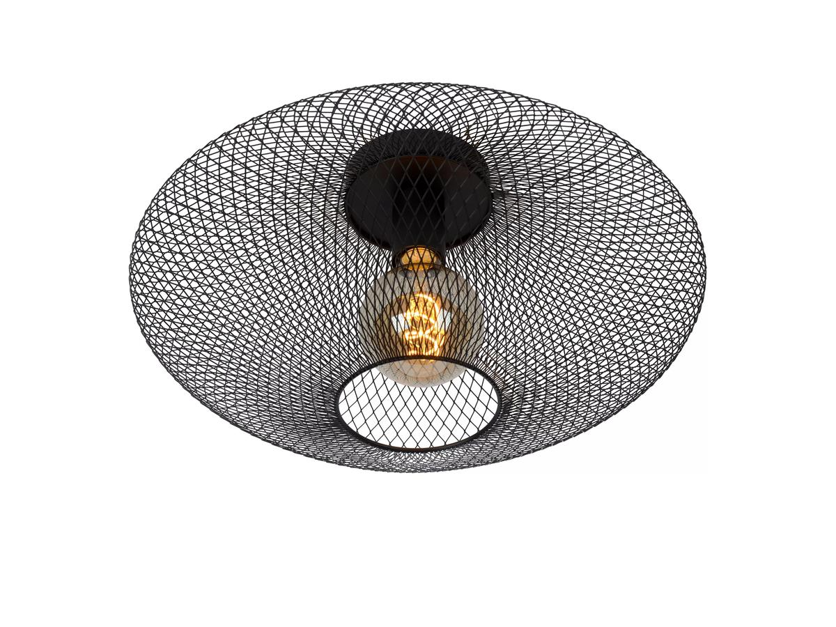 Lucide Mesh Plafonniere - Zwart - Ø 45 cm - 1x E27