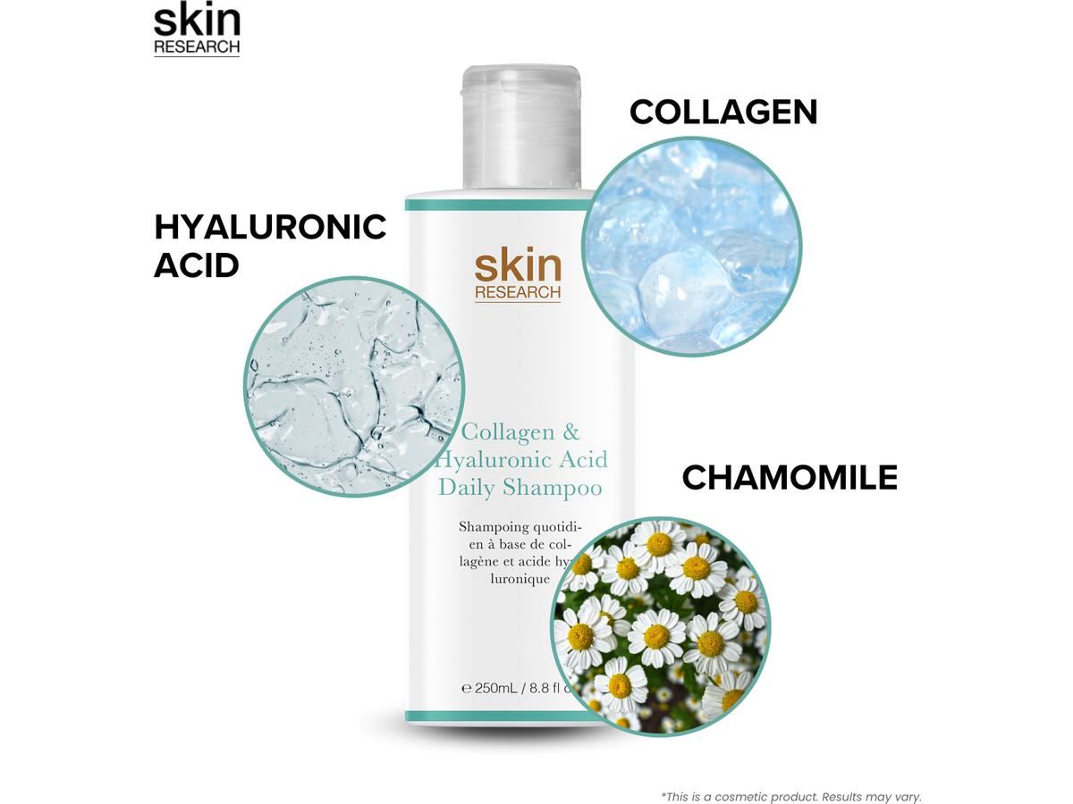 Skin Research Daily Shampoo - Collageen en Hyaluronzuur - 250 ml - Transparant