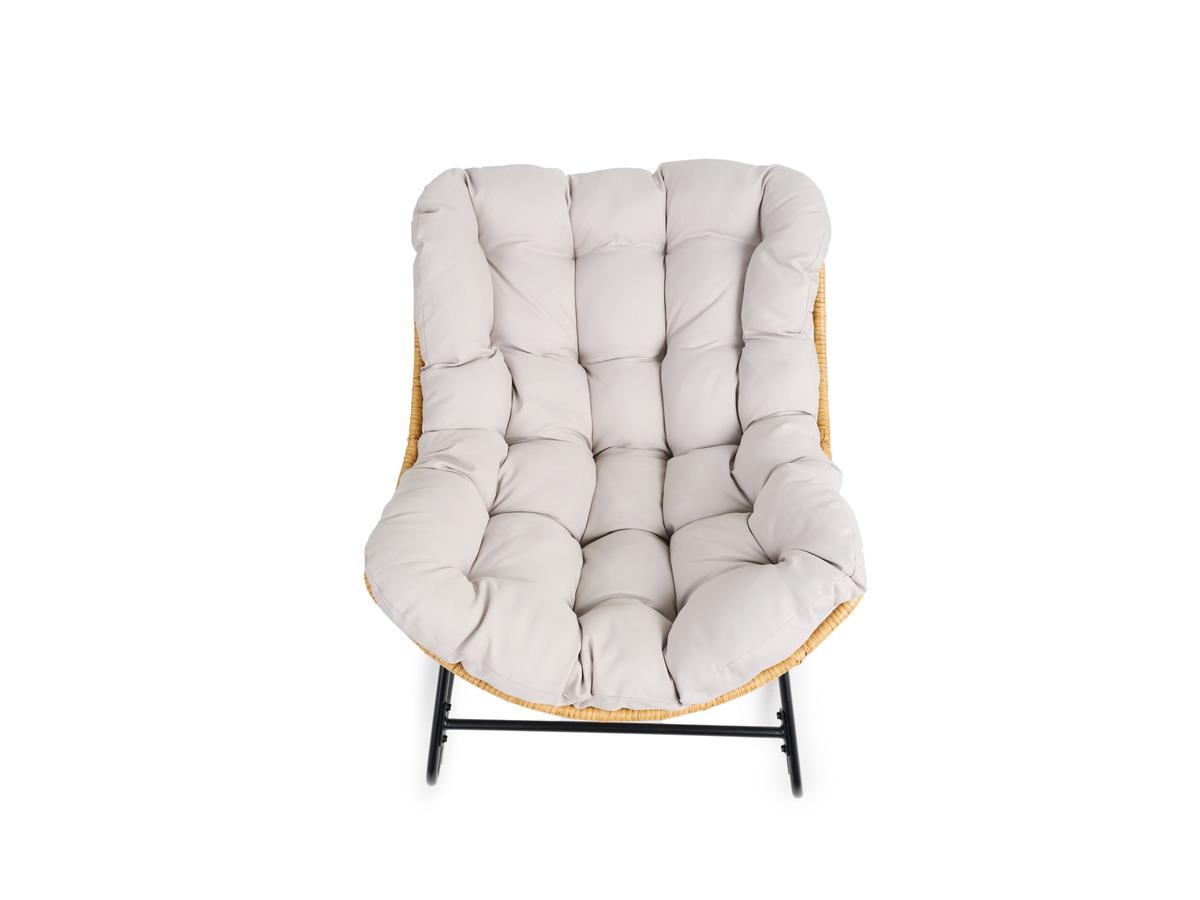 Lifa Garden Rotan Rocking Stoel met Kussen - Naturel - 110x70x90 cm