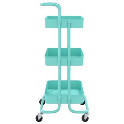 Coast 3-Laagse Rolwagen - Met Handgreep - 2 Remmen - 42 x 35,5 x 86 cm - Groen