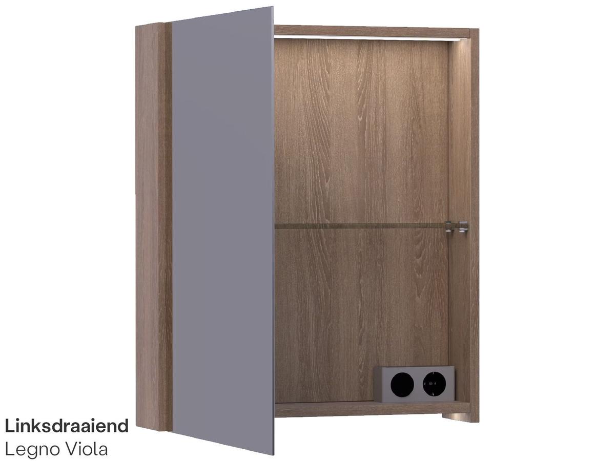 Brauer Dual 60 Black Wood Spiegelkast - 60 cm - Linksdraaiend