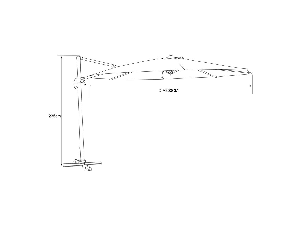 AXI Zweefparasol Marisol - Ø 300 cm - Taupe - White Pole