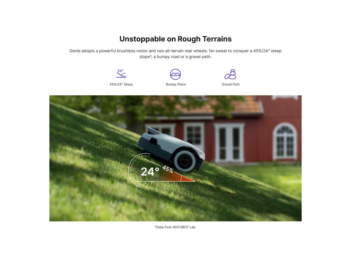 Anthbot Genie 800 Robot Grasmaaier - Stil en Efficiënt - Geschikt voor tuinen tot 800 m²
