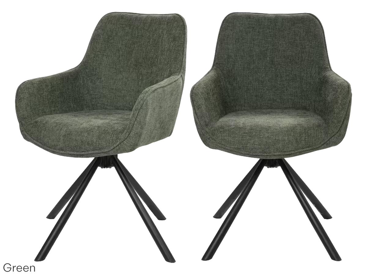 Dutchbone Oliver Draaibare Eetkamerstoel - Terra Stof - Duo Set