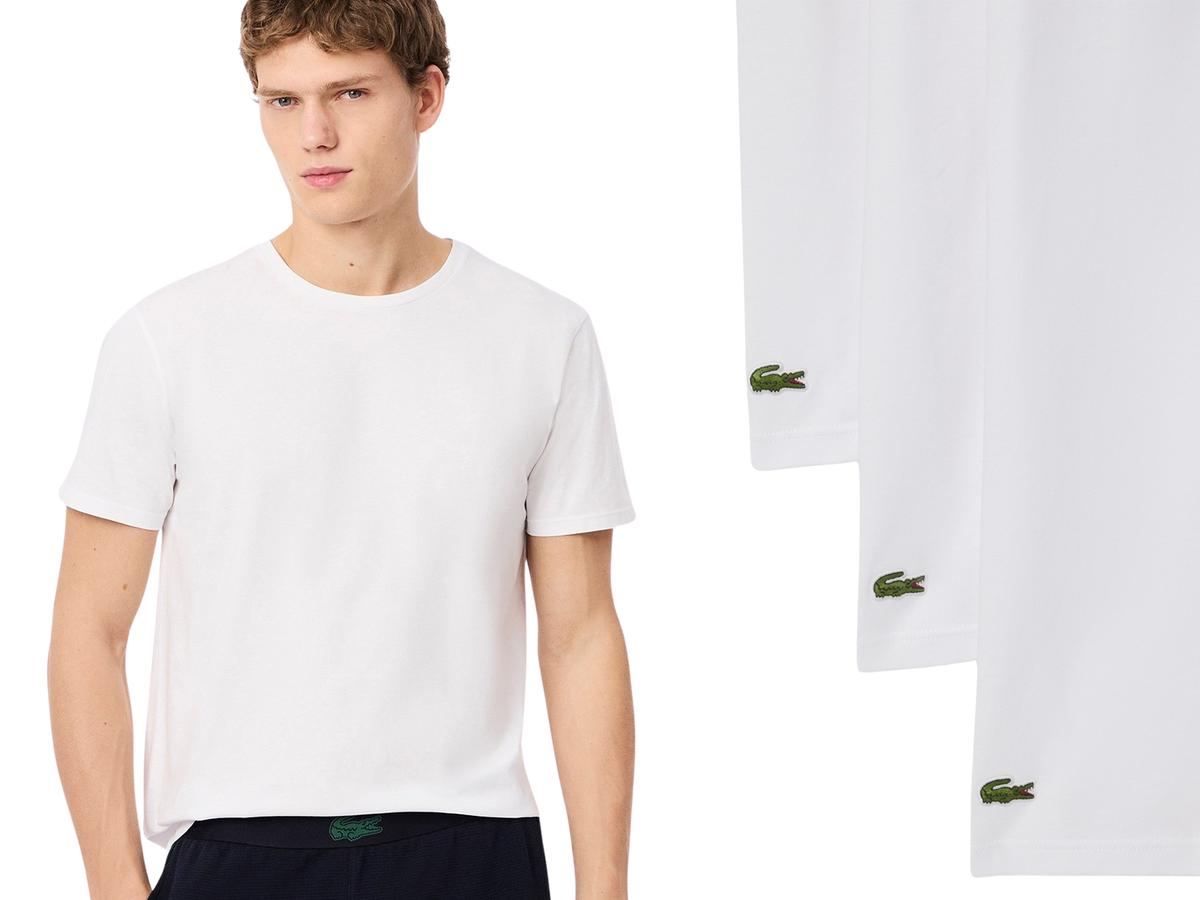 Lacoste Basic T-Shirt - 3-Pack - maat XXL - White/Silver Chine-Black