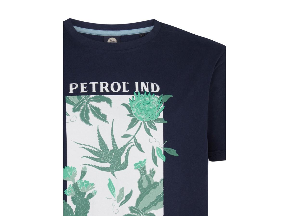 Petrol T-shirt M-1060-TSR258 - XL - Navy Blue - Klassiek heren T-shirt met print