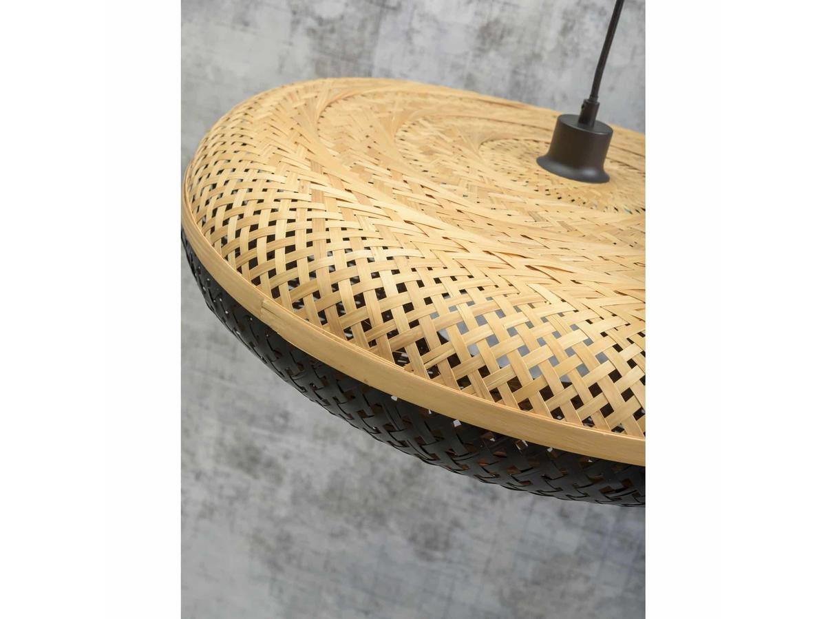 Good&Mojo Palawan Hanglamp - Bamboe en Zwart - Ø 60 cm x 15 cm