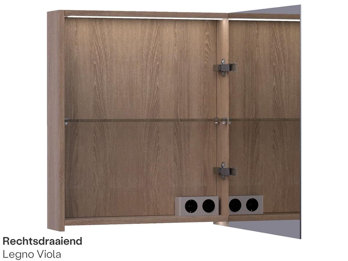 Brauer Dual 60 Black Wood Spiegelkast - 60 cm - Linksdraaiend