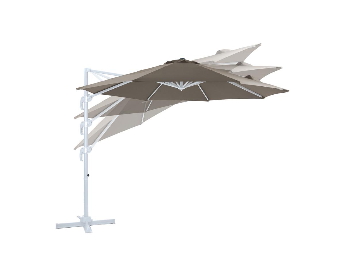 AXI Zweefparasol Marisol - Ø 300 cm - Taupe - White Pole