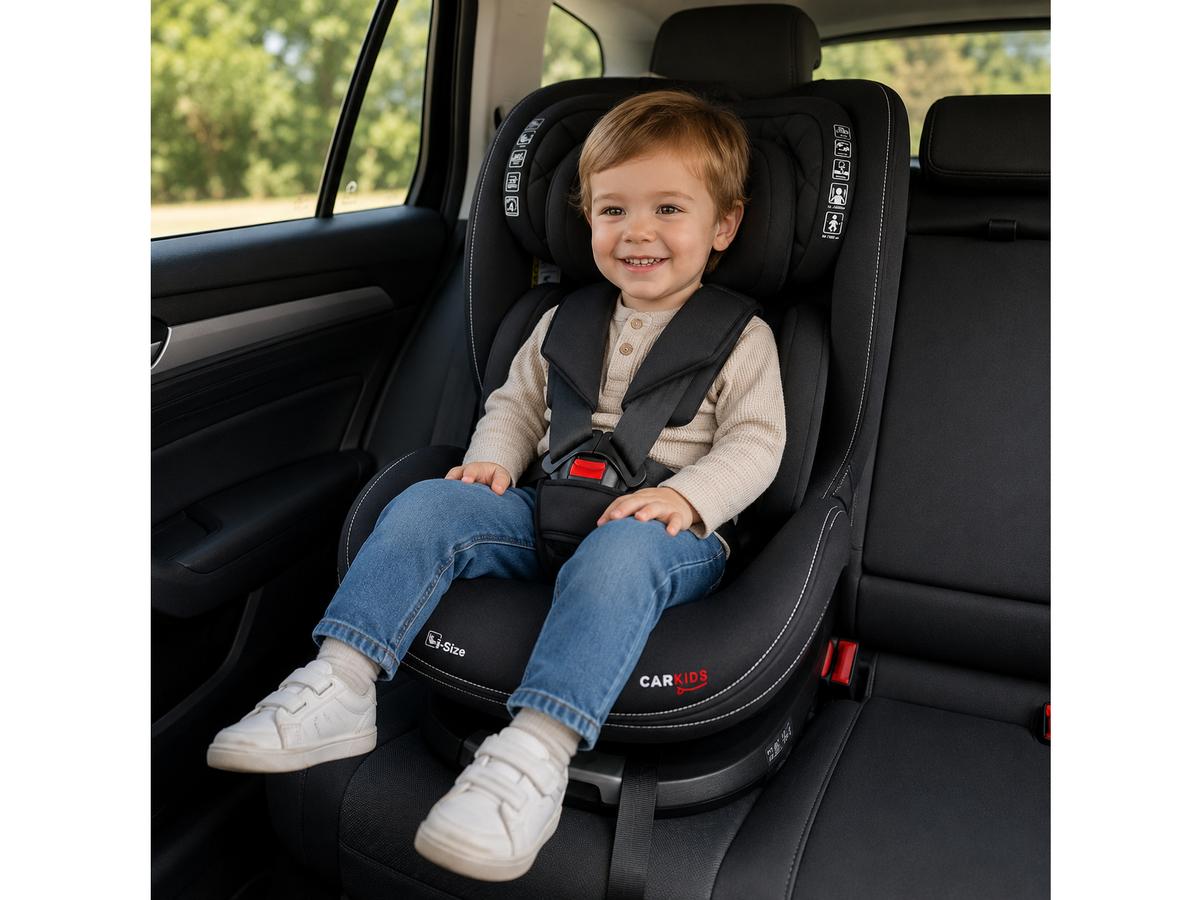 Carkids Noa I-Size Autostoeltje - 360° Draaibaar - Isofix + SPS - Zwart