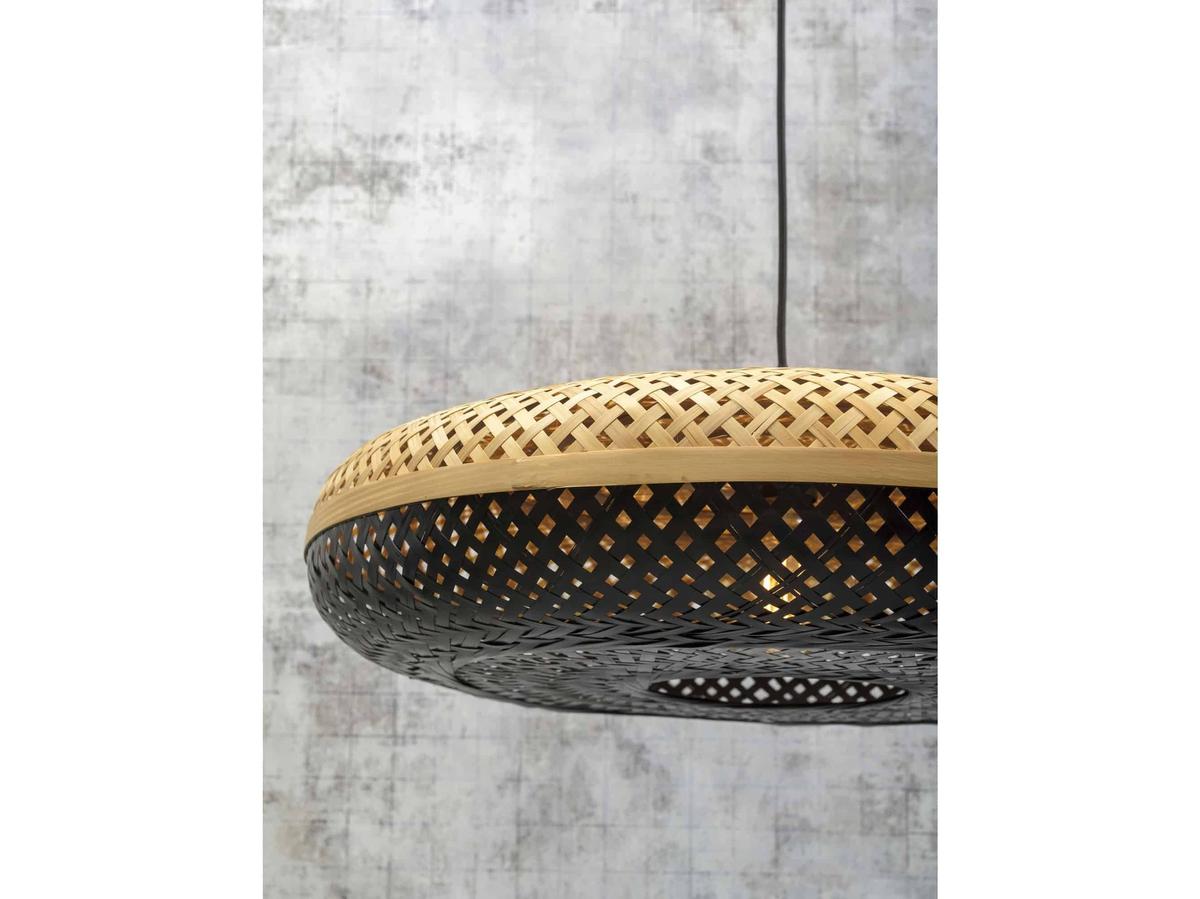 Good&Mojo Palawan Hanglamp - Bamboe en Zwart - Ø 60 cm x 15 cm