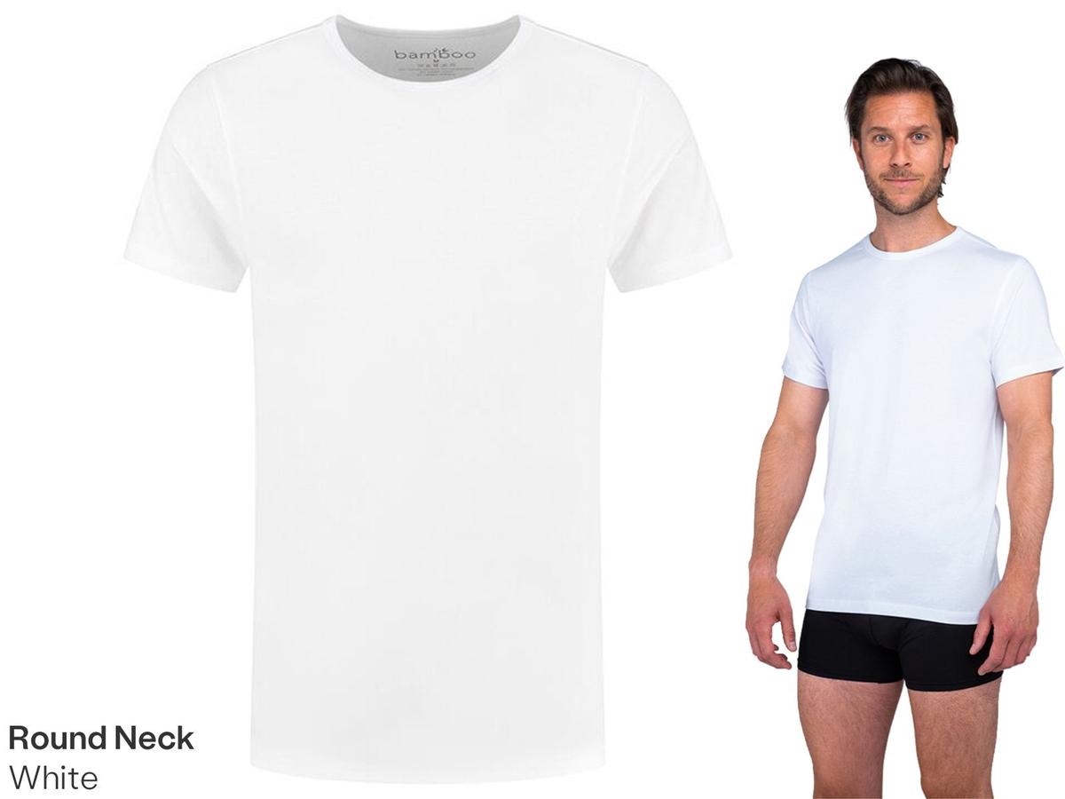 Bamboo Elements T-Shirt - Extra Lang - maat L - Wit - 2 Stuks