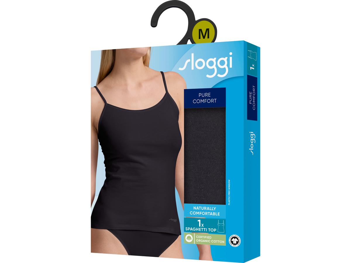 Sloggi Pure Comfort H Spaghetti Top - Zwart - maat XS