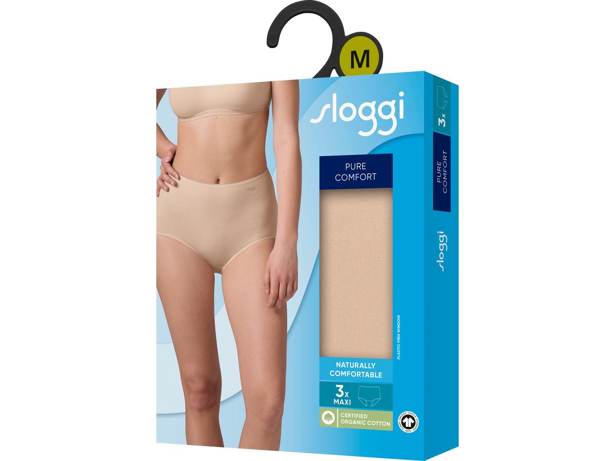 Sloggi Pure Comfort H Maxi Slip - 3-pack - maat S - Skin