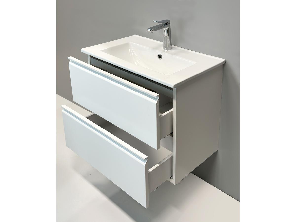 Kame Match Badmeubelset met Spiegel - Mat Wit - 80x81 cm