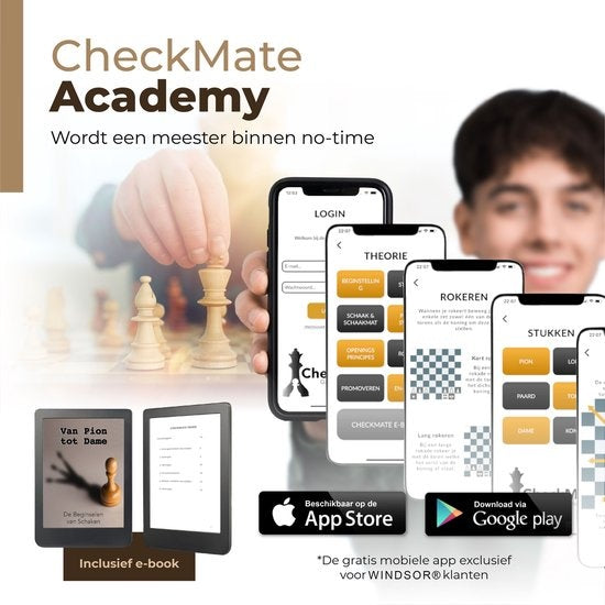 Windsor -CheckMate - Magnetisch Schaakbord - 40 cm - Hout