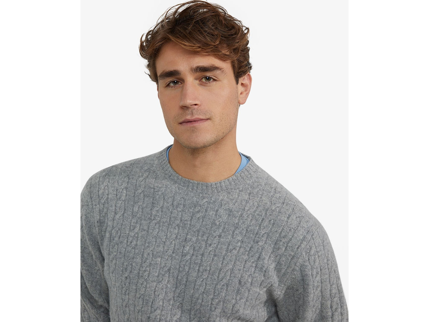McGregor Cable Crew Neck Sweater Medium Grey Melange - Maat S